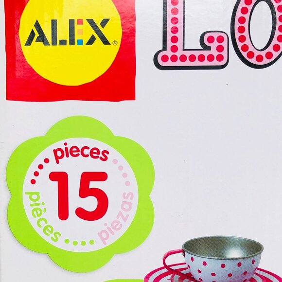 Alex Lots of Dots Tin Tea Set 15 Pcs New in Box For Age 3+ - Picture 11 of 15